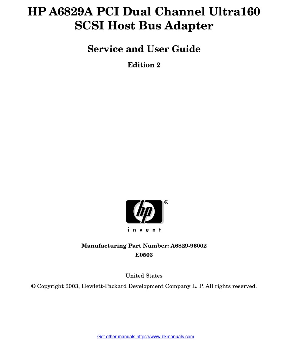 HP A6829A USER'S MANUAL AND SERVICE MANUAL Pdf Download | ManualsLib