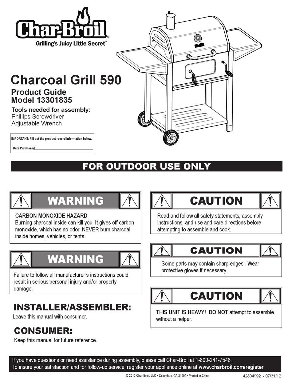 CHARBROIL 590 PRODUCT MANUAL Pdf Download ManualsLib