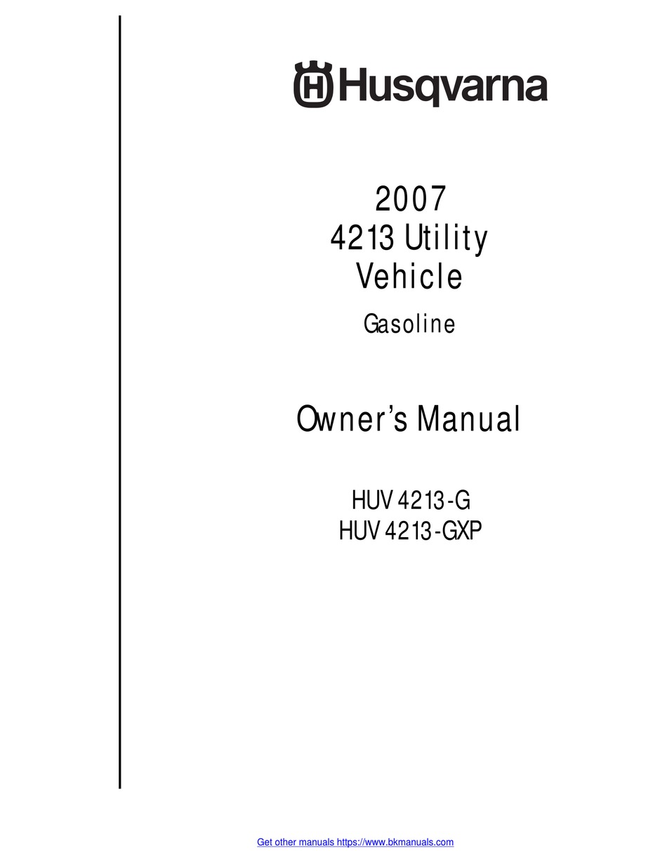 HUSQVARNA 4213 2007 OWNER'S MANUAL Pdf Download ManualsLib