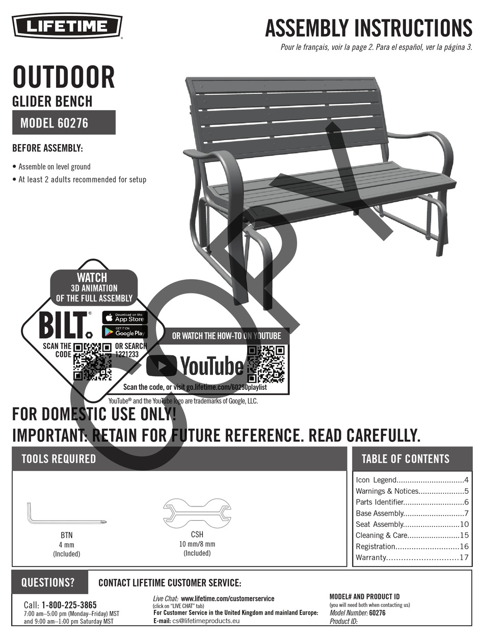 LIFETIME 60276 ASSEMBLY INSTRUCTIONS MANUAL Pdf Download ManualsLib