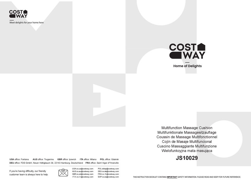 Costway ‎23598-CYPE download instruction manual pdf