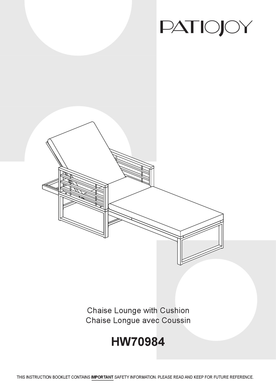 PATIOJOY HW70984 MANUAL Pdf Download ManualsLib