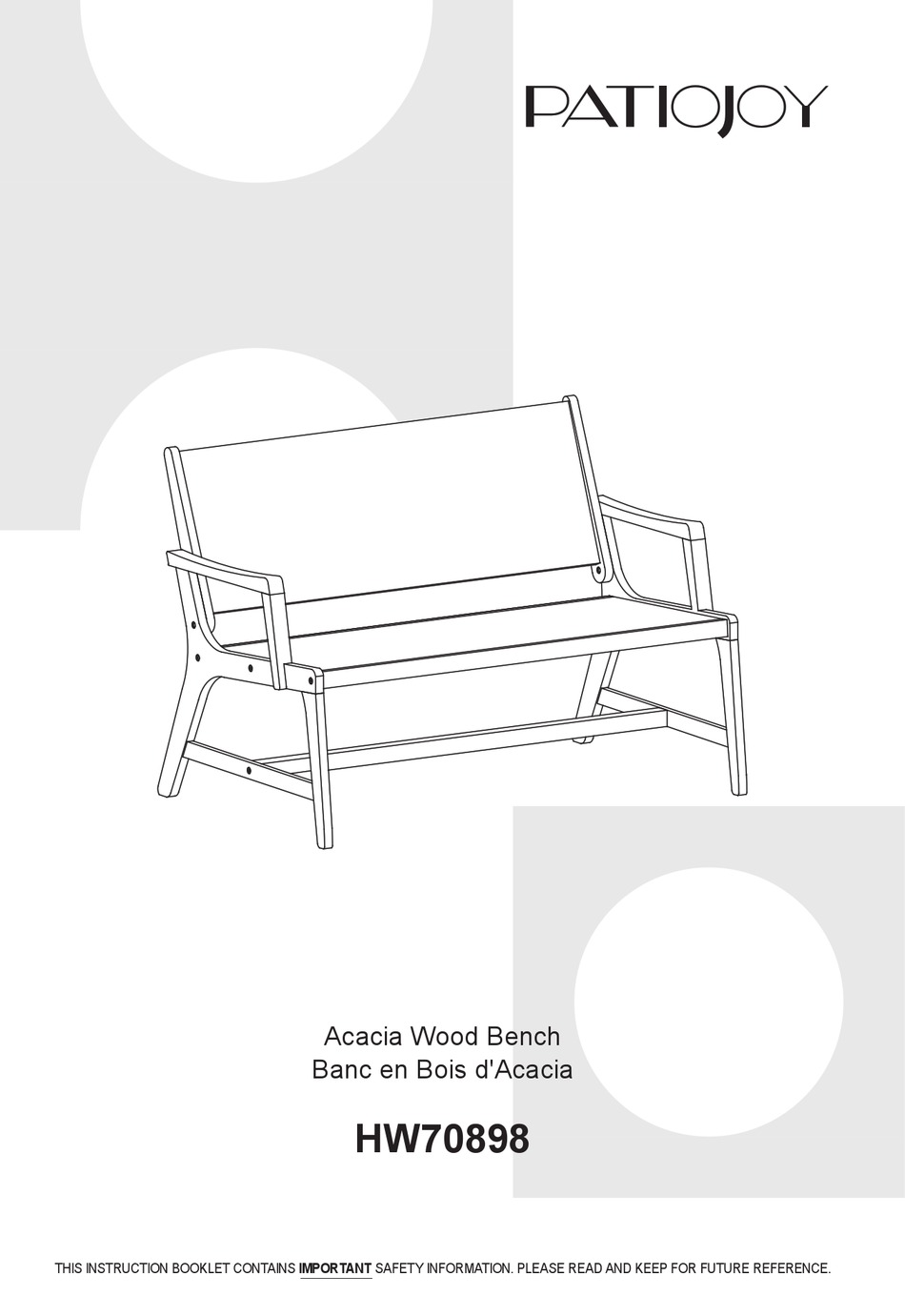 PATIOJOY HW70898 MANUAL Pdf Download ManualsLib