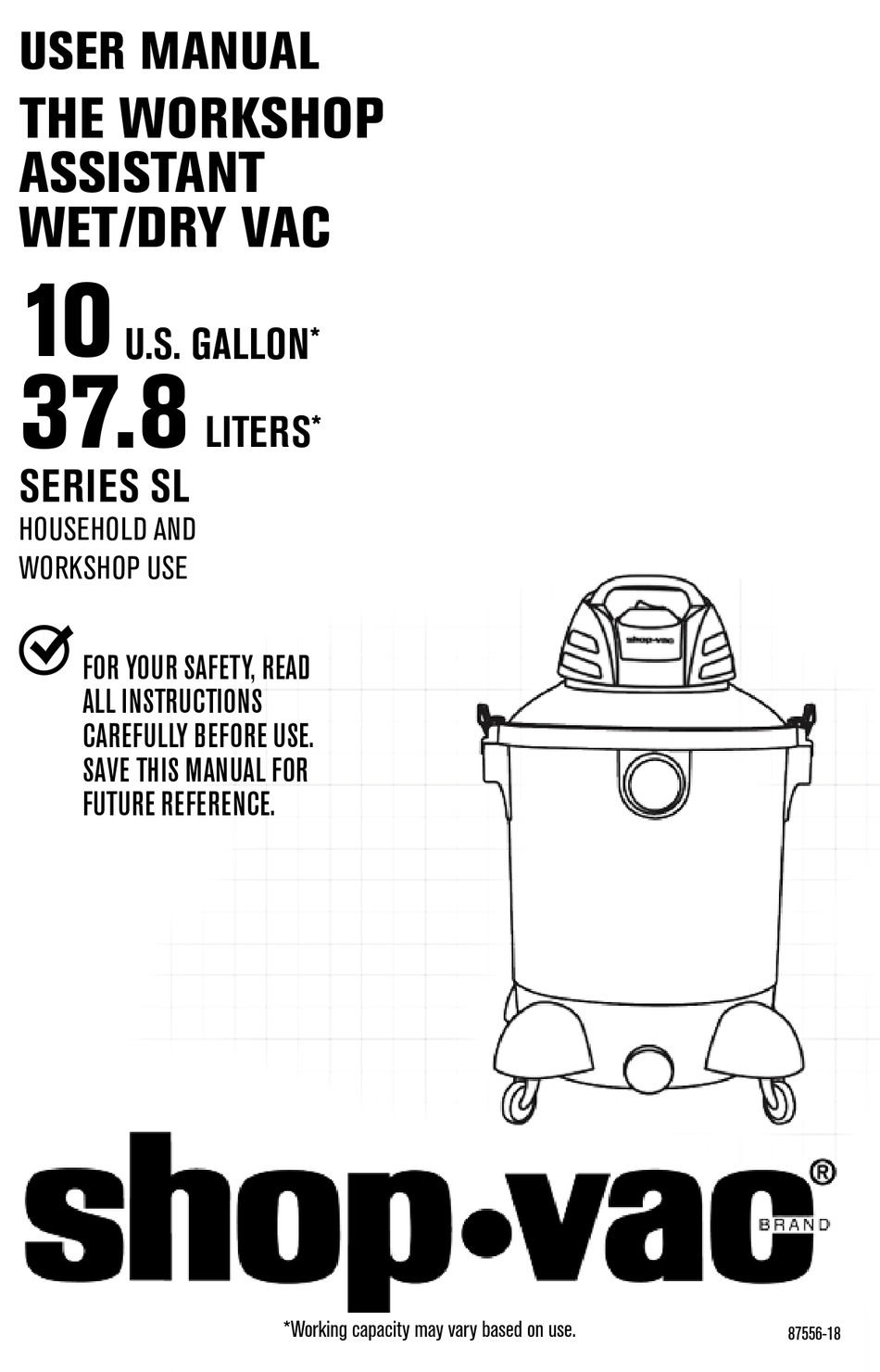 SHOPVAC SL14450 ABRIDGED USER MANUAL Pdf Download ManualsLib