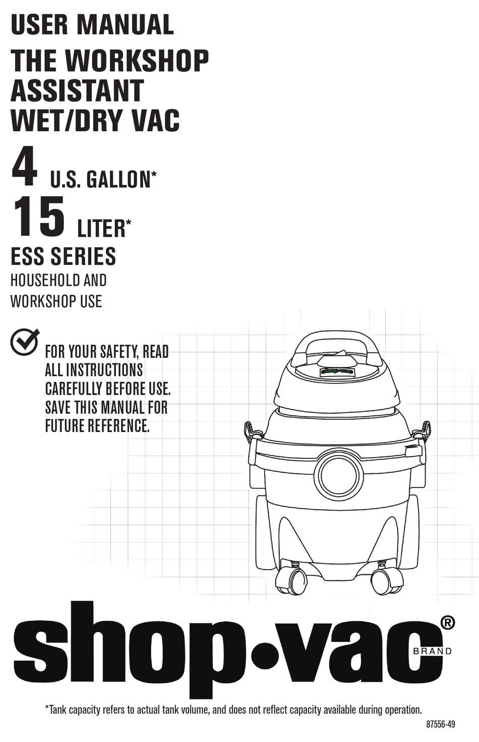 SHOPVAC ESSSQ550 USER MANUAL Pdf Download ManualsLib