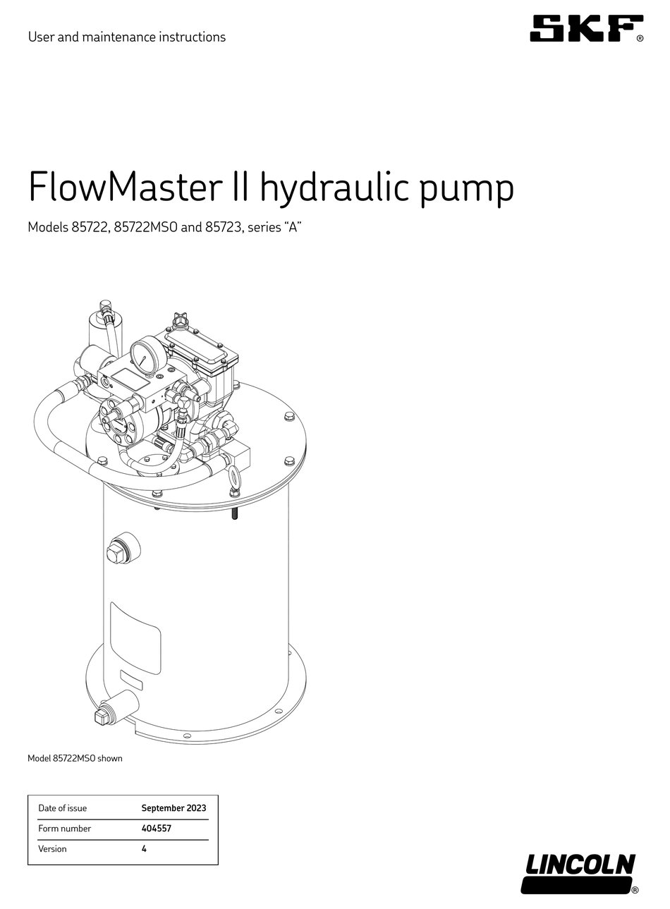 SKF LINCOLN FLOWMASTER II USER AND MAINTENANCE INSTRUCTIONS Pdf