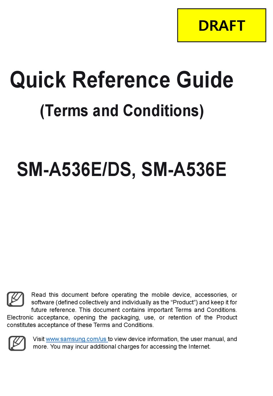 SAMSUNG SM-A536E/DS QUICK REFERENCE MANUAL Pdf Download | ManualsLib