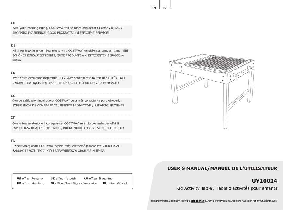 COSTWAY UY10024 USER MANUAL Pdf Download ManualsLib Costway uy10024 user manual pdf download manualslib