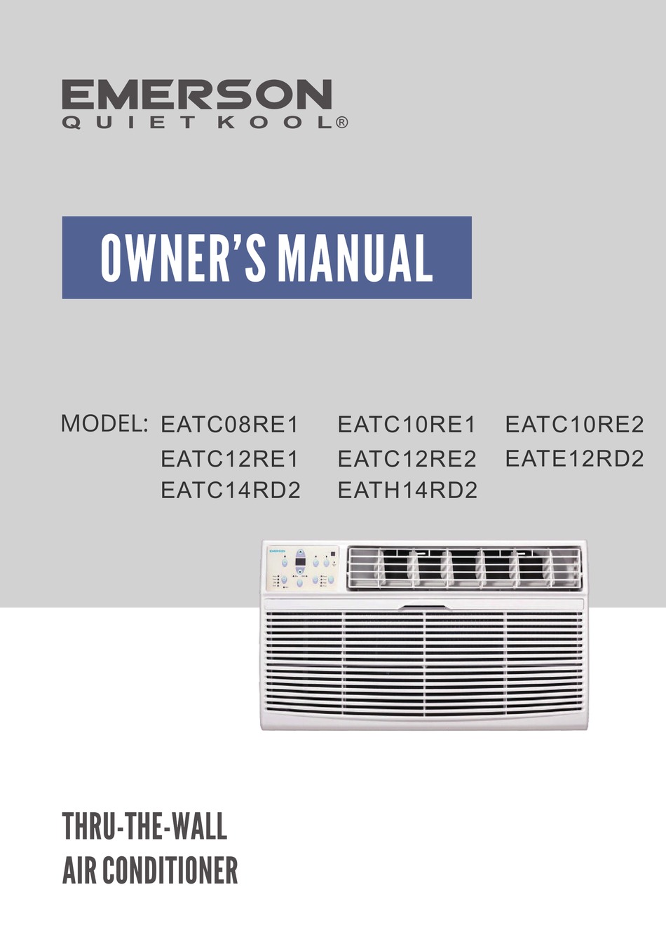 EMERSON QUIET COOL EATC08RE1 OWNER'S MANUAL Pdf Download ManualsLib