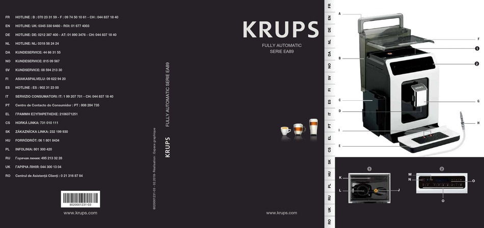 KRUPS EA891810 MANUAL Pdf Download | ManualsLib