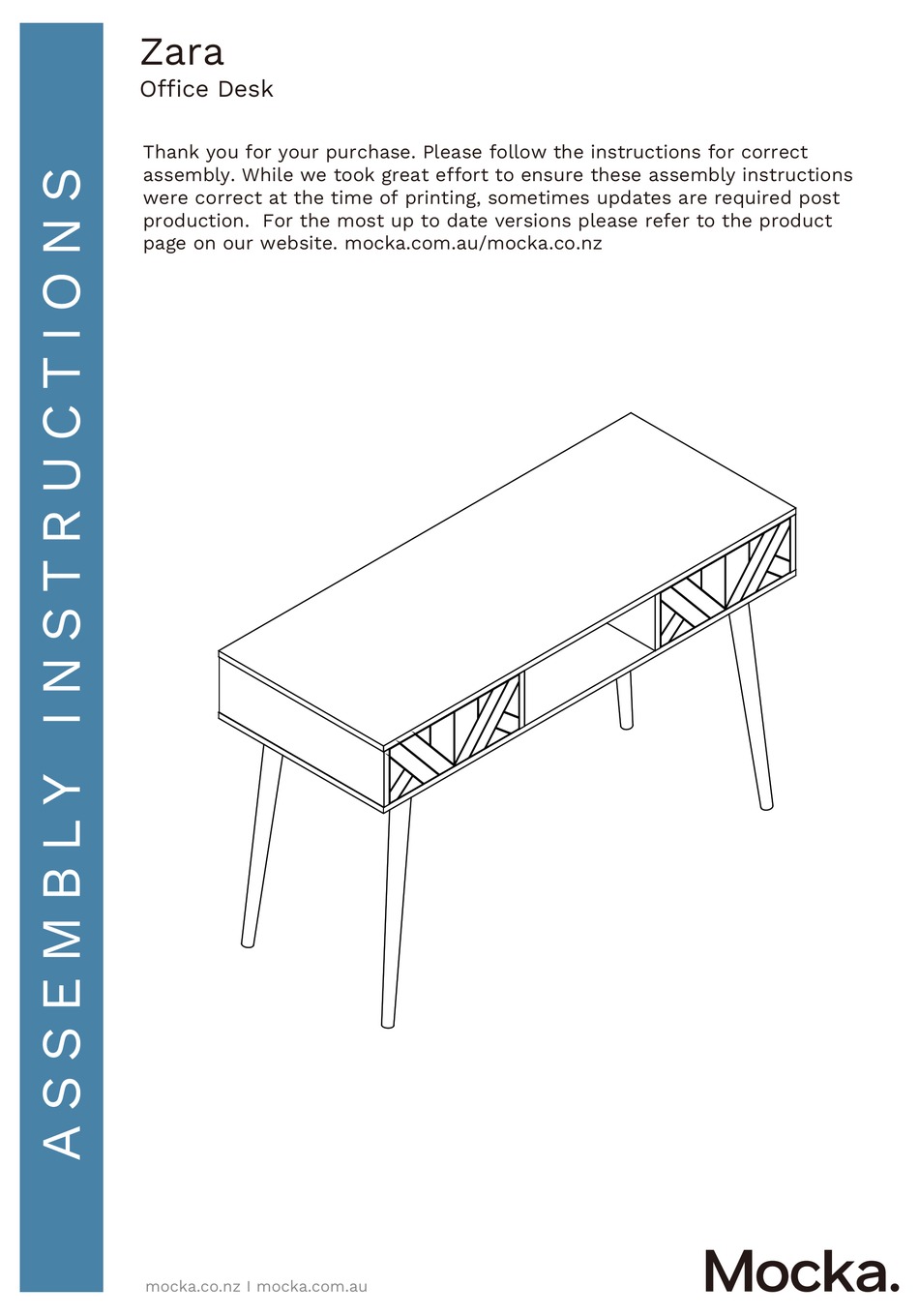 MOCKA ZARA ASSEMBLY INSTRUCTIONS MANUAL Pdf Download ManualsLib