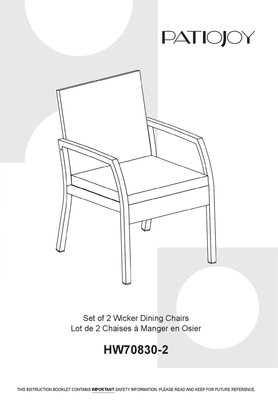 PATIOJOY HW708302 MANUAL Pdf Download ManualsLib