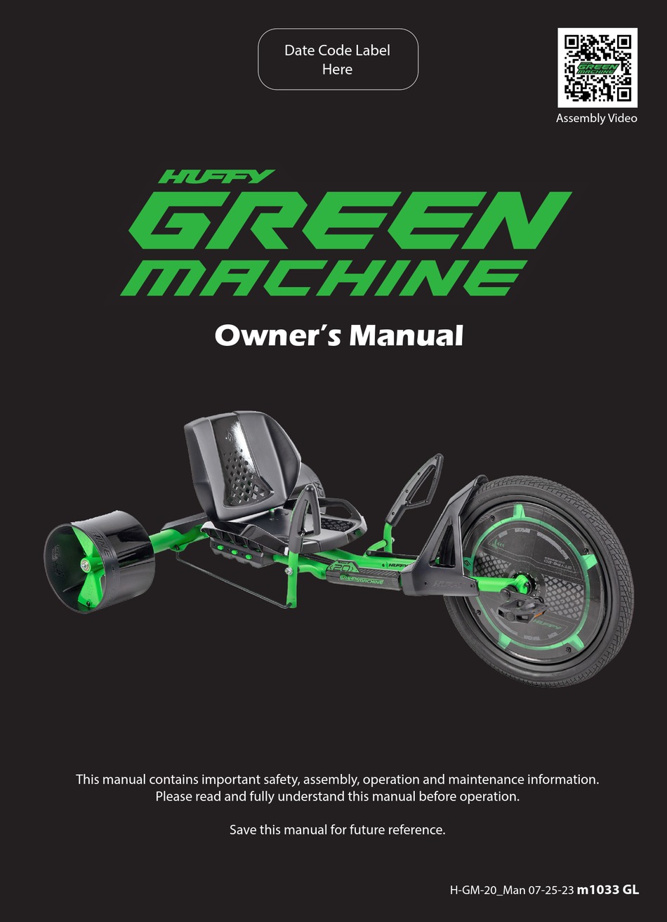 huffy electric green machine manual