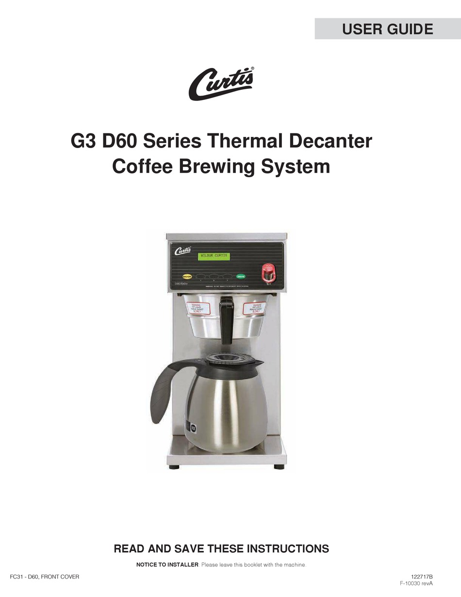 CURTIS D60GT12 SERIES USER MANUAL Pdf Download ManualsLib