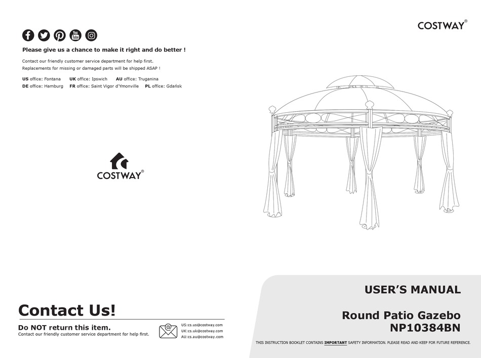 COSTWAY NP10384BN USER MANUAL Pdf Download ManualsLib