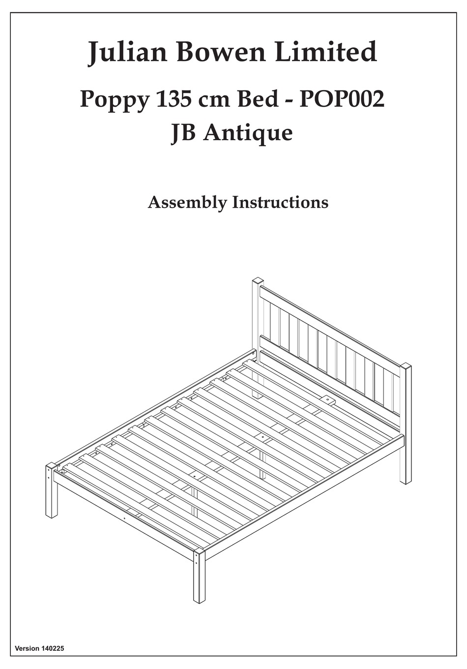 JULIAN BOWEN LIMITED POPPY POP002 ASSEMBLY INSTRUCTIONS MANUAL Pdf