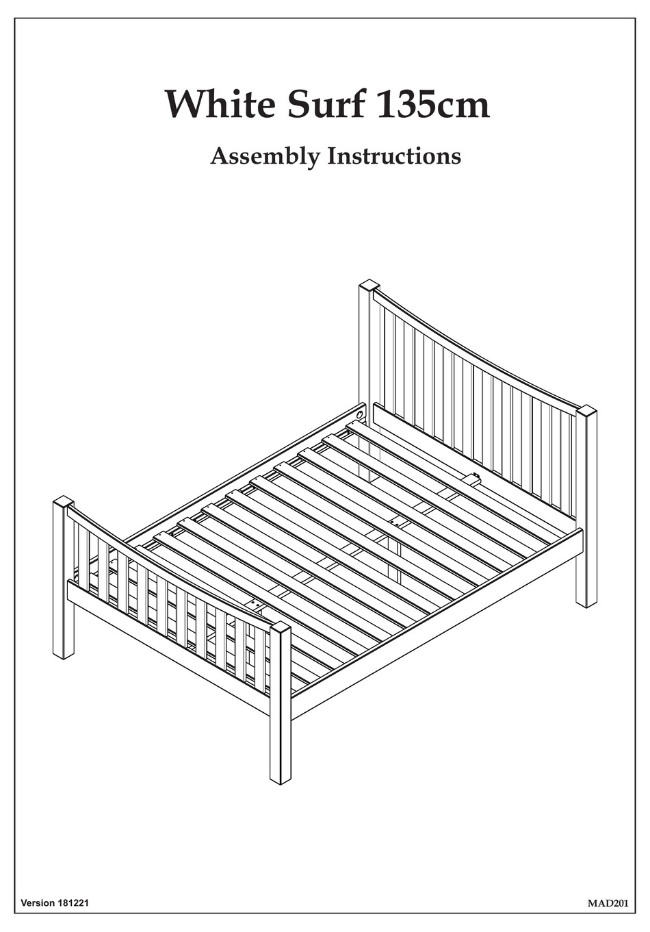 JULIAN BOWEN LIMITED WHITE SURF MAD201 ASSEMBLY INSTRUCTIONS MANUAL Pdf
