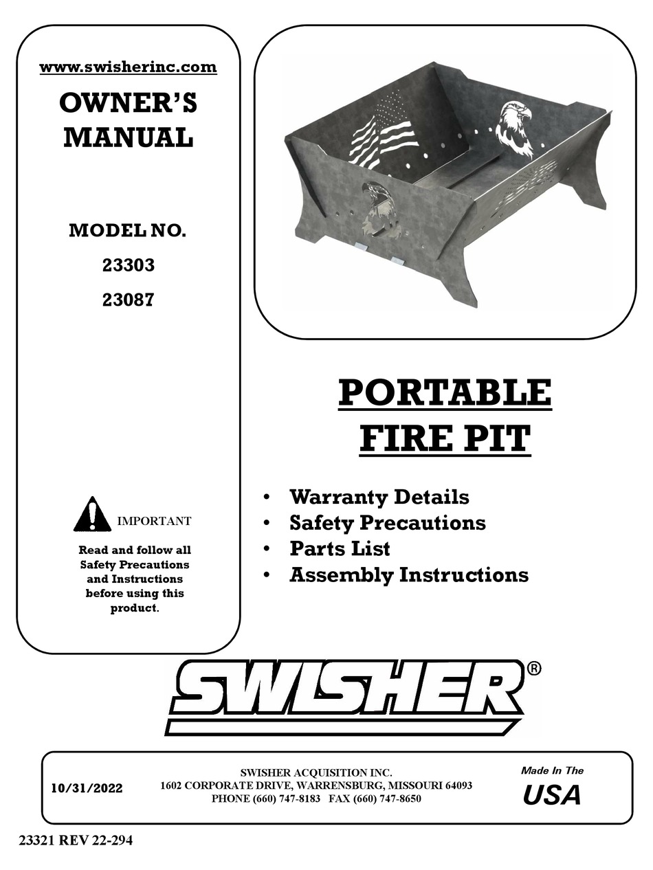 SWISHER 23303 OWNER'S MANUAL Pdf Download ManualsLib
