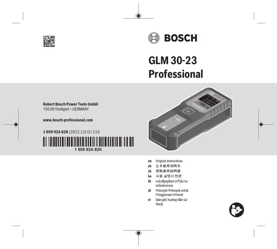 Bosch Professional Glm Original Instructions Manual Pdf Download Manualslib