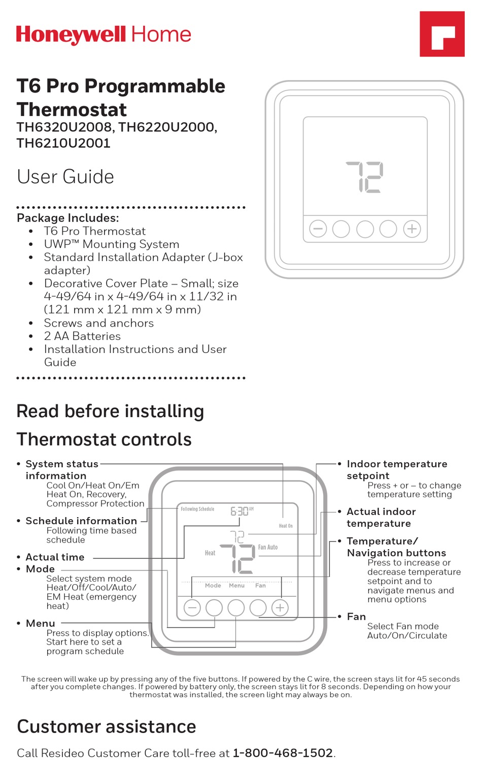 HONEYWELL RESIDEO TH6320U2008 USER MANUAL Pdf Download ManualsLib