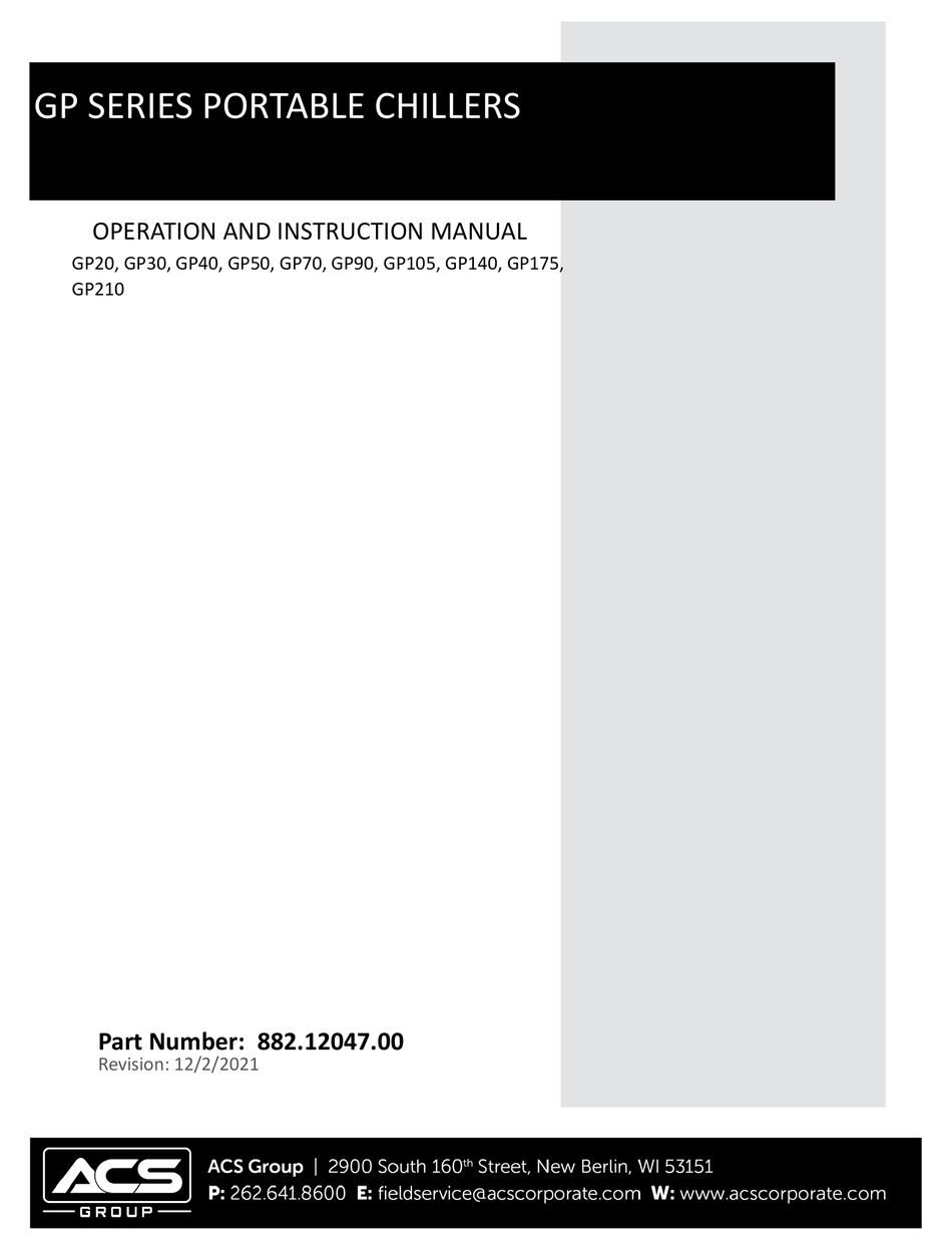 ACS GP20 OPERATION AND INSTRUCTION MANUAL Pdf Download ManualsLib
