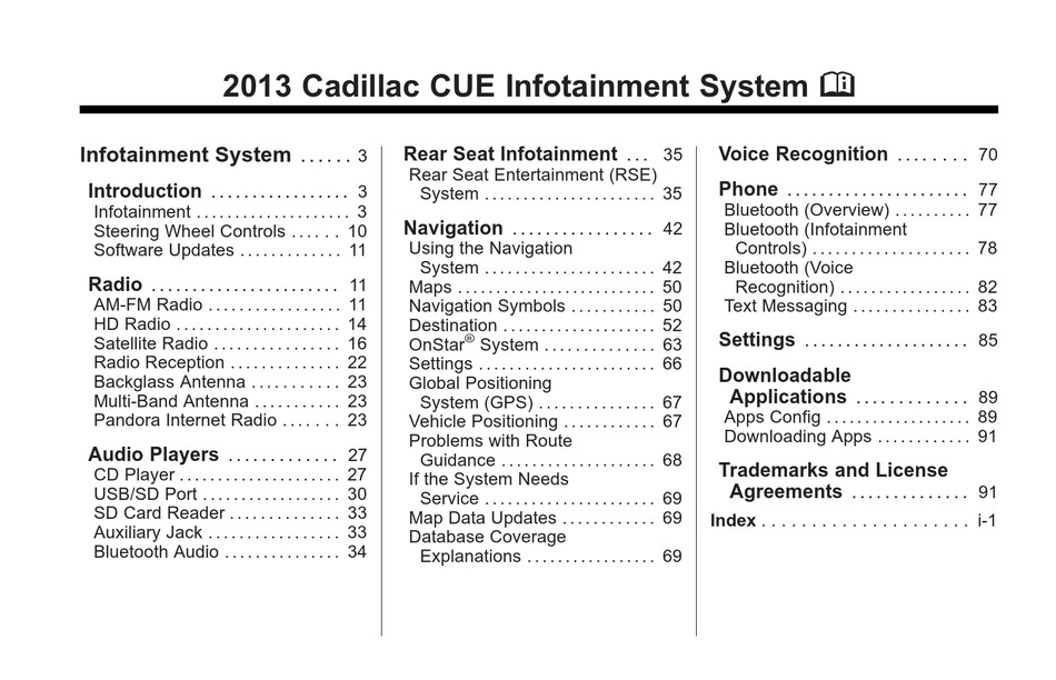 CADILLAC CUE 2013 INSTRUCTIONS MANUAL Pdf Download ManualsLib