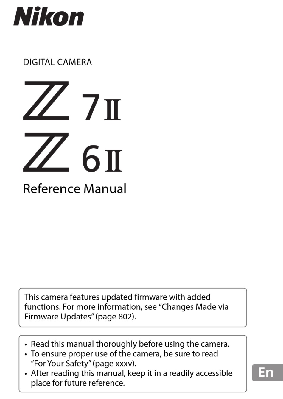 NIKON Z 6II REFERENCE MANUAL Pdf Download ManualsLib