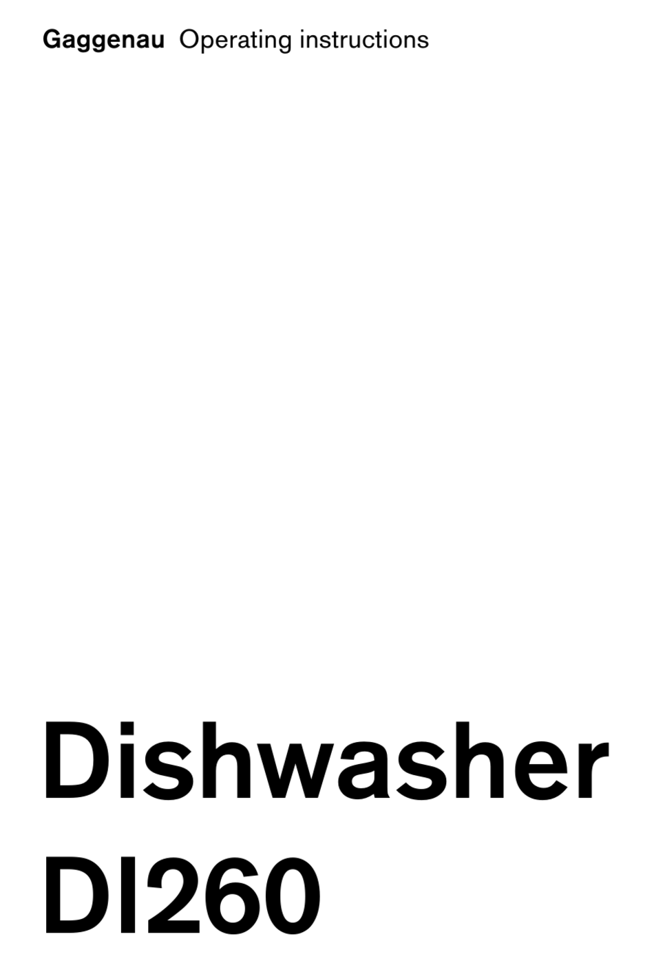 GAGGENAU DI260 OPERATING INSTRUCTIONS MANUAL Pdf Download ManualsLib