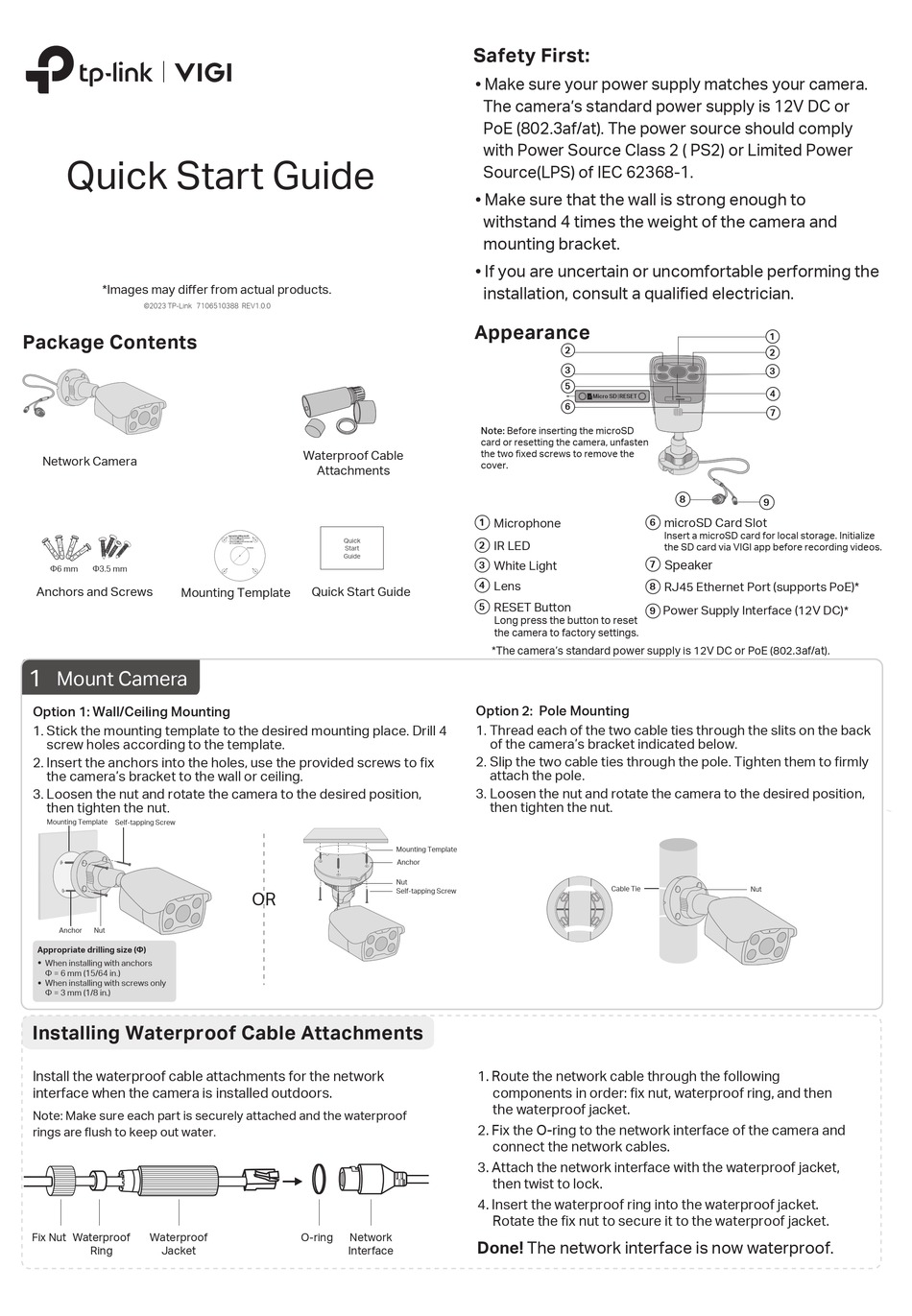 TP-LINK VIGI C350 V1 QUICK START MANUAL Pdf Download | ManualsLib