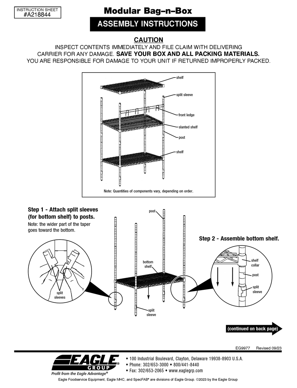 EAGLE MODULAR BAGNBOX ASSEMBLY INSTRUCTIONS Pdf Download ManualsLib