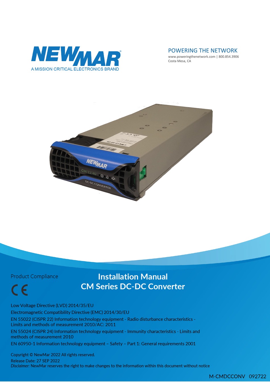 NEWMAR CM SERIES INSTALLATION MANUAL Pdf Download ManualsLib