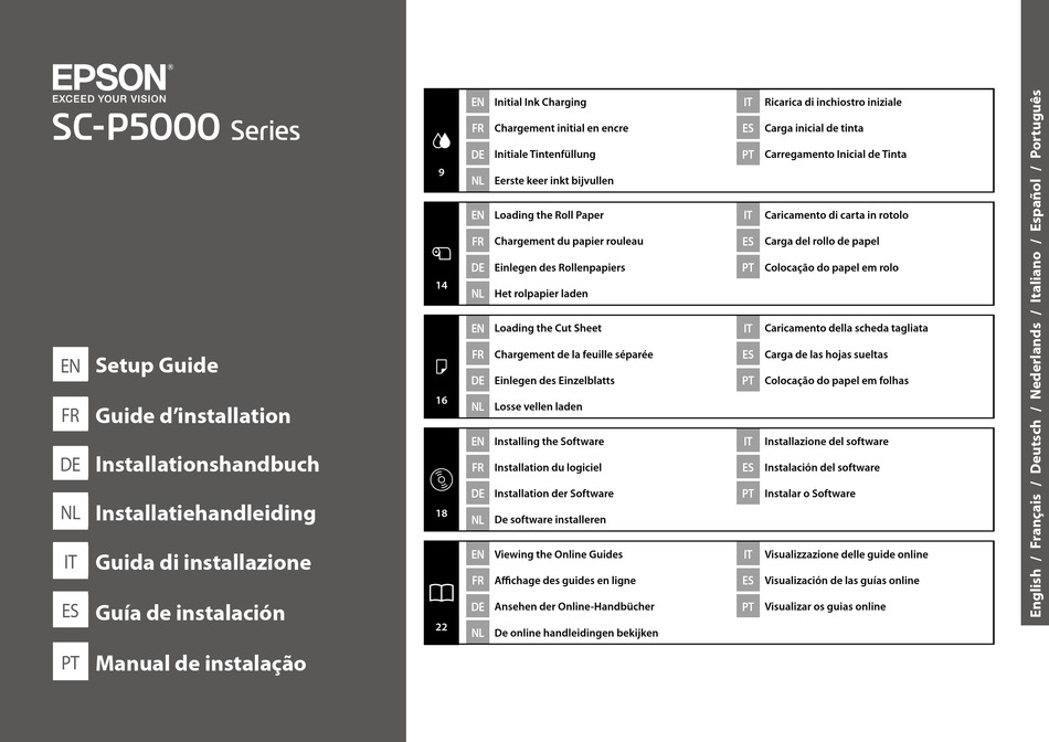 EPSON SC-P5000 SERIES SETUP MANUAL Pdf Download | ManualsLib