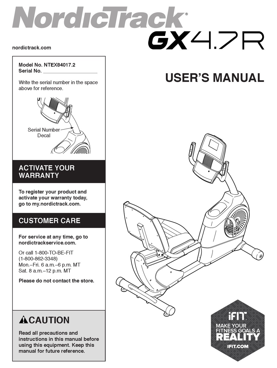 NORDICTRACK NTEX84017.2 USER MANUAL Pdf Download ManualsLib