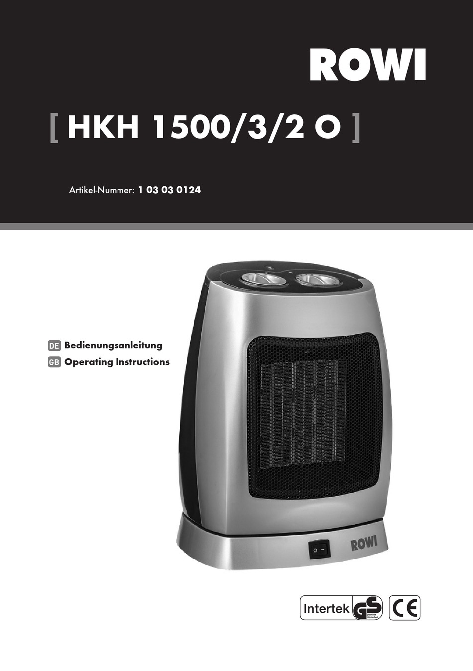 ROWI HKH 1500/3/2 O OPERATING INSTRUCTIONS MANUAL Pdf Download | ManualsLib