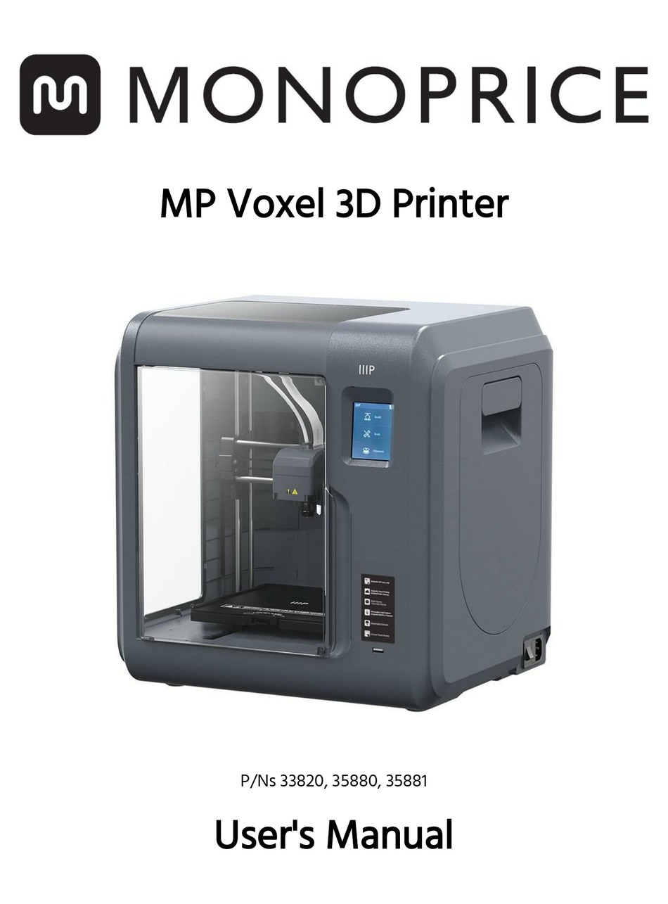MONOPRICE VOXEL 33820 USER MANUAL Pdf Download | ManualsLib