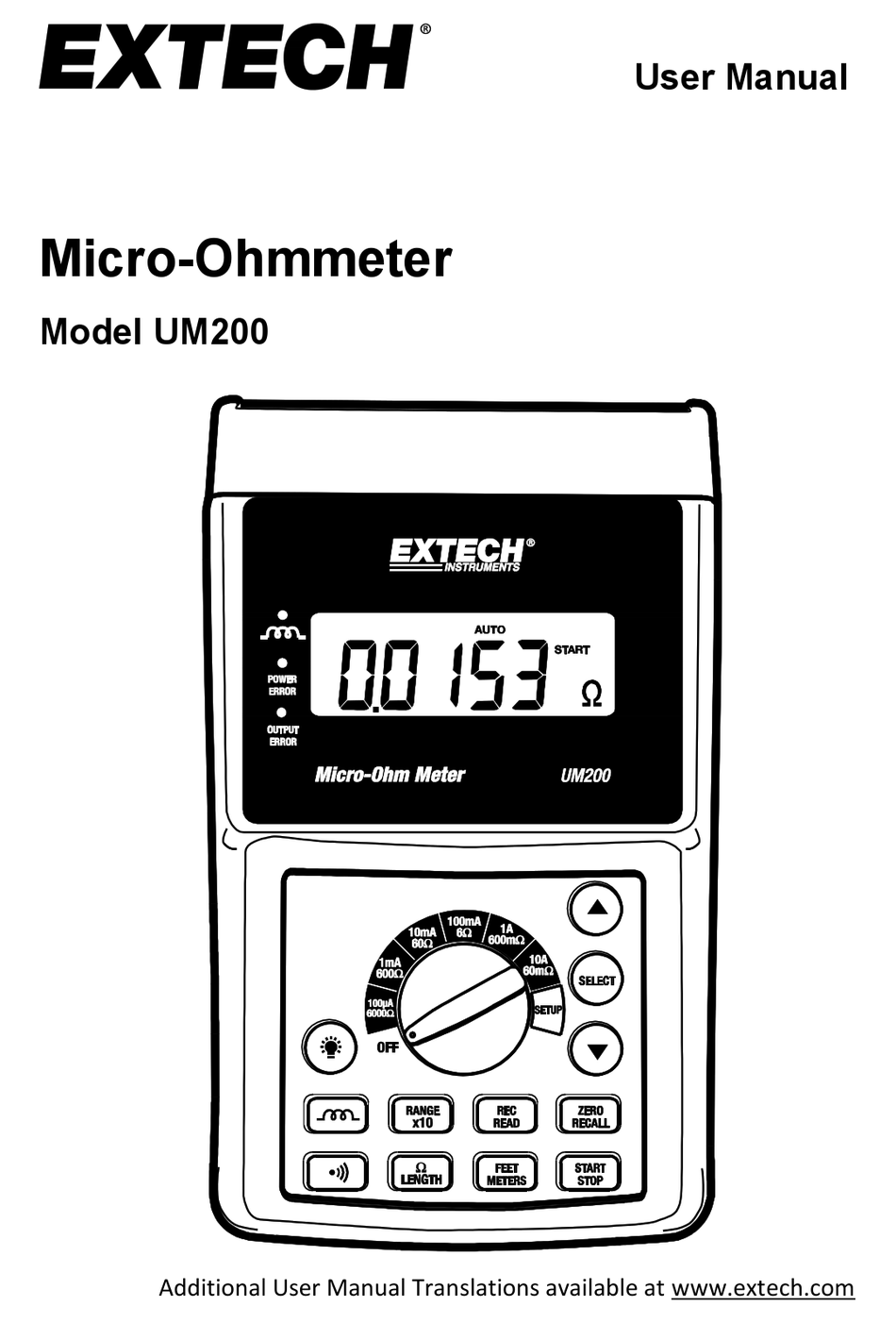 EXTECH INSTRUMENTS UM200-NIST USER MANUAL Pdf Download | ManualsLib