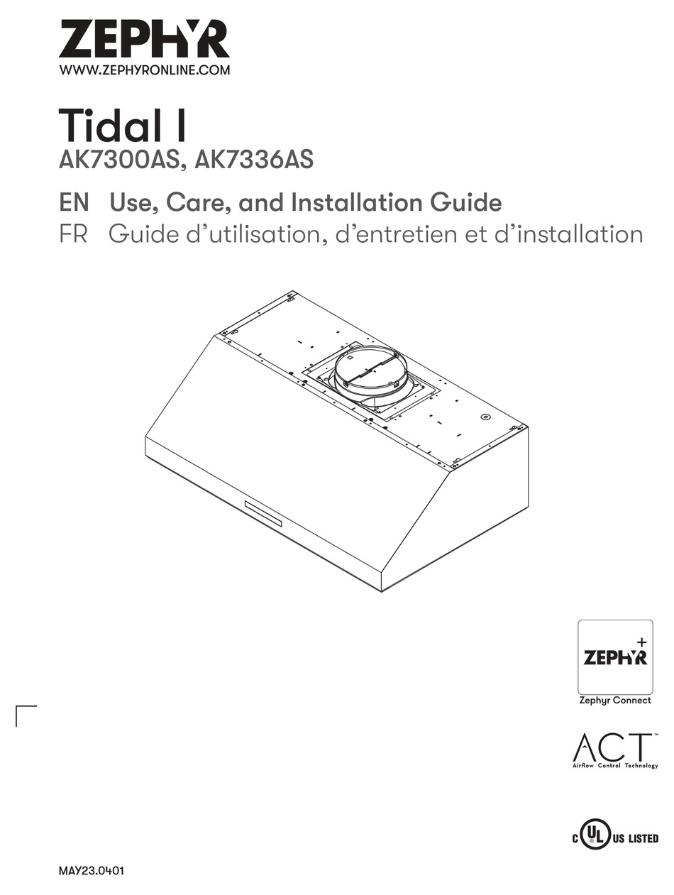 ZEPHYR TIDAL I USE, CARE AND INSTALLATION MANUAL Pdf Download ManualsLib