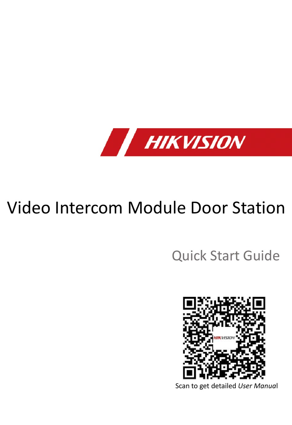 HIKVISION DS-KD8003-IME1 QUICK START MANUAL Pdf Download | ManualsLib