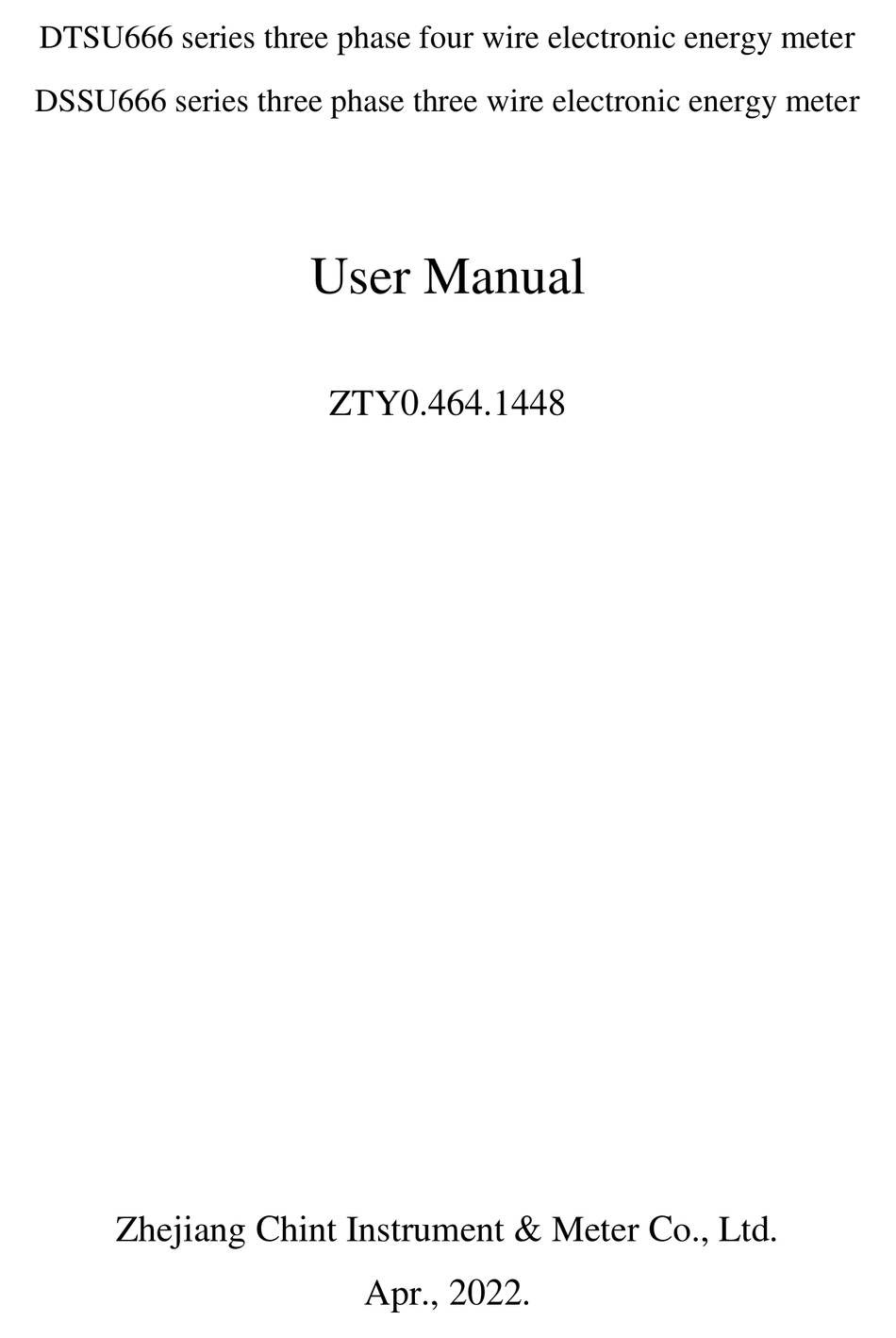 CHINT DTSU666 SERIES USER MANUAL Pdf Download | ManualsLib