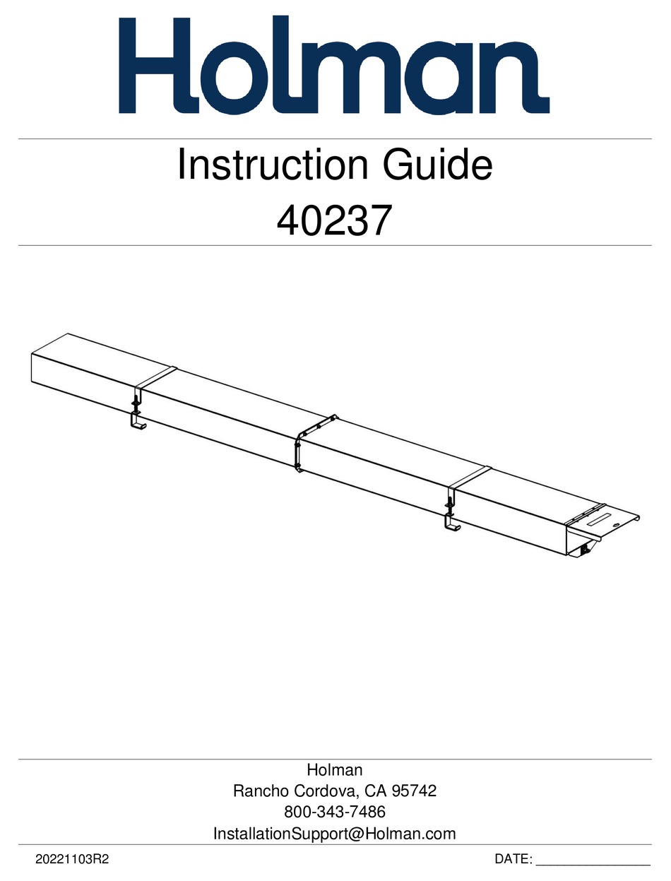 HOLMAN 40237 INSTRUCTION MANUAL Pdf Download | ManualsLib