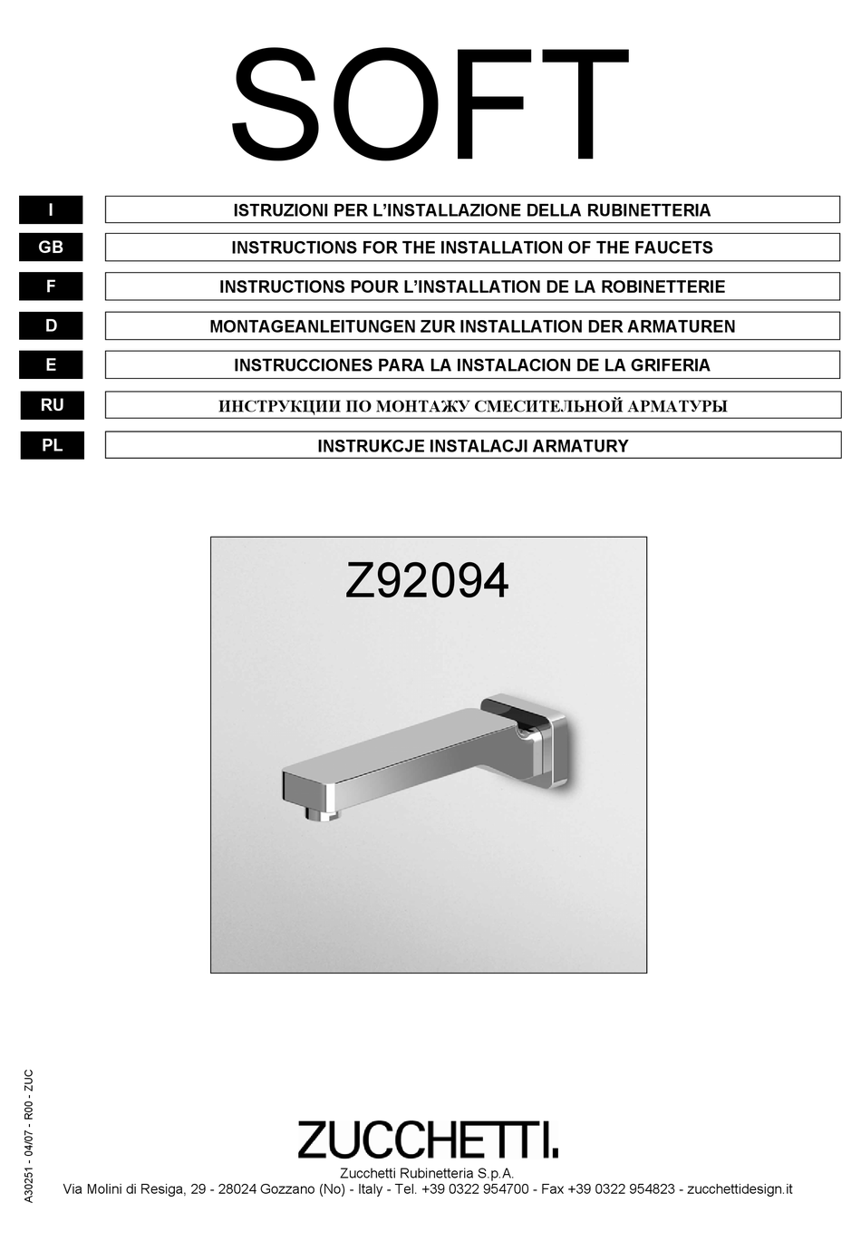 Zucchetti Soft Z Instruction For The Installation Pdf Download