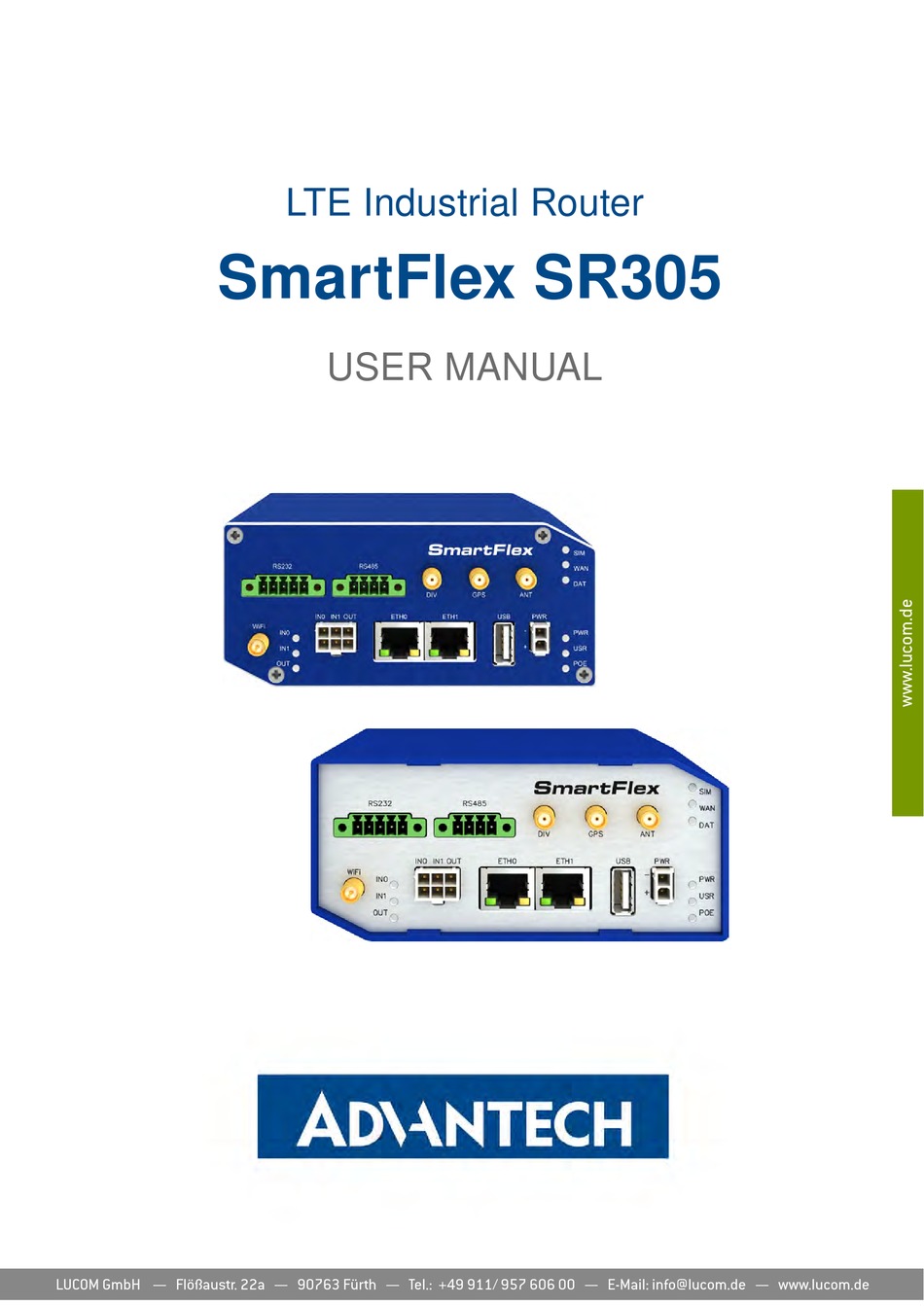 ADVANTECH SMARTFLEX SR305 USER MANUAL Pdf Download | ManualsLib