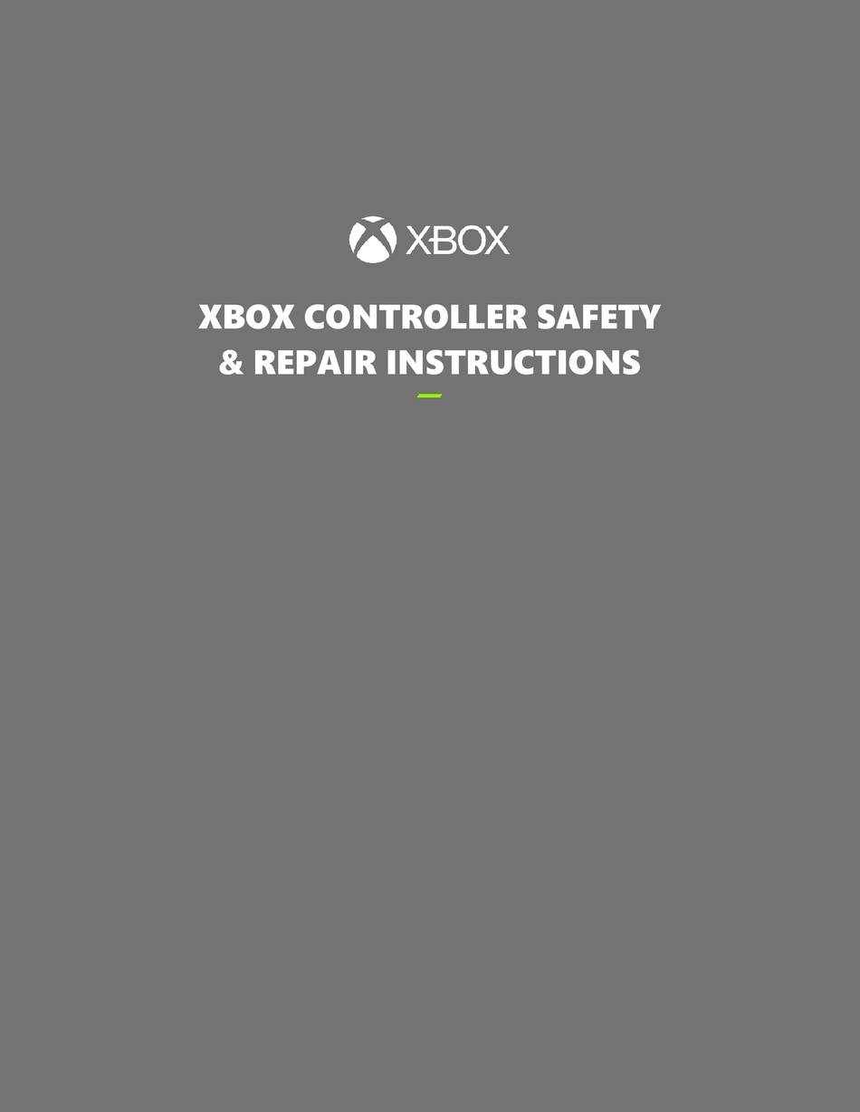 MICROSOFT XBOX CONTROLLER REPAIR INSTRUCTIONS Pdf Download ManualsLib