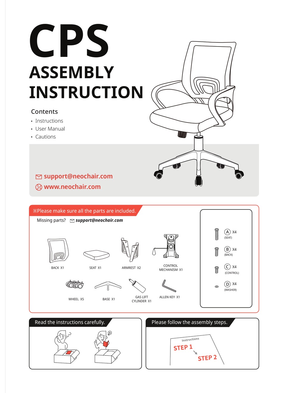 NEO CHAIR CPS ASSEMBLY INSTRUCTION Pdf Download ManualsLib