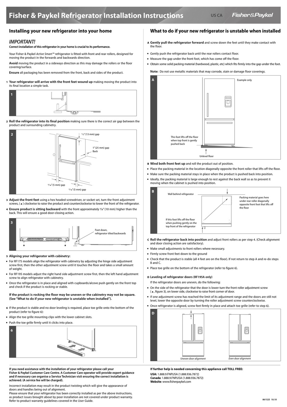 FISHER & PAYKEL RF195 INSTALLATION INSTRUCTIONS Pdf Download ManualsLib