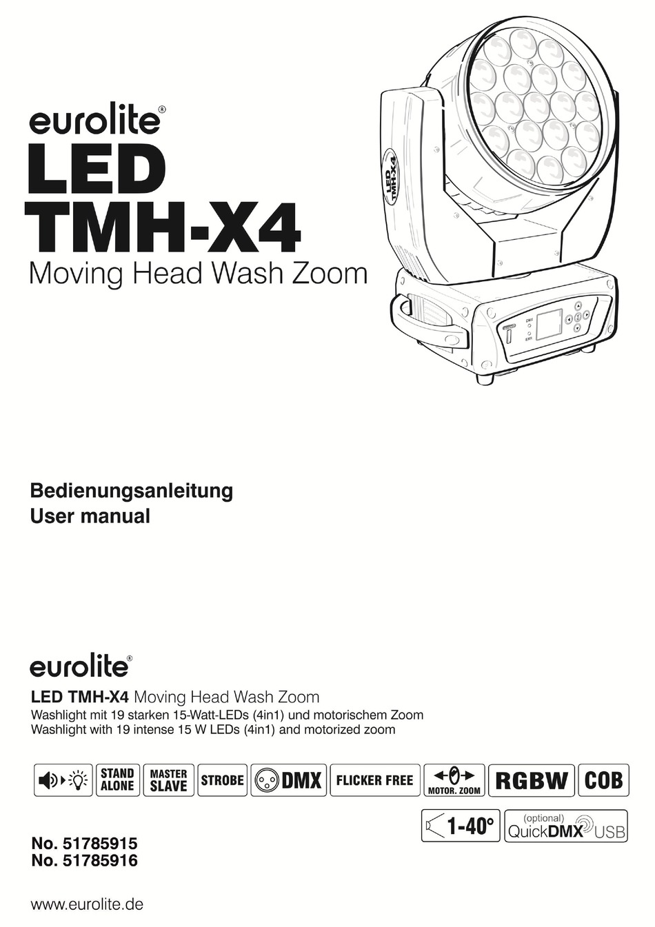 EUROLITE LED TMH-X10 Moving-Head Beam