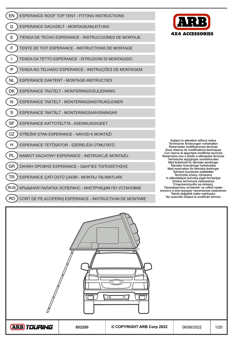 ARB TOURING 802200 FITTING INSTRUCTIONS MANUAL Pdf Download ManualsLib