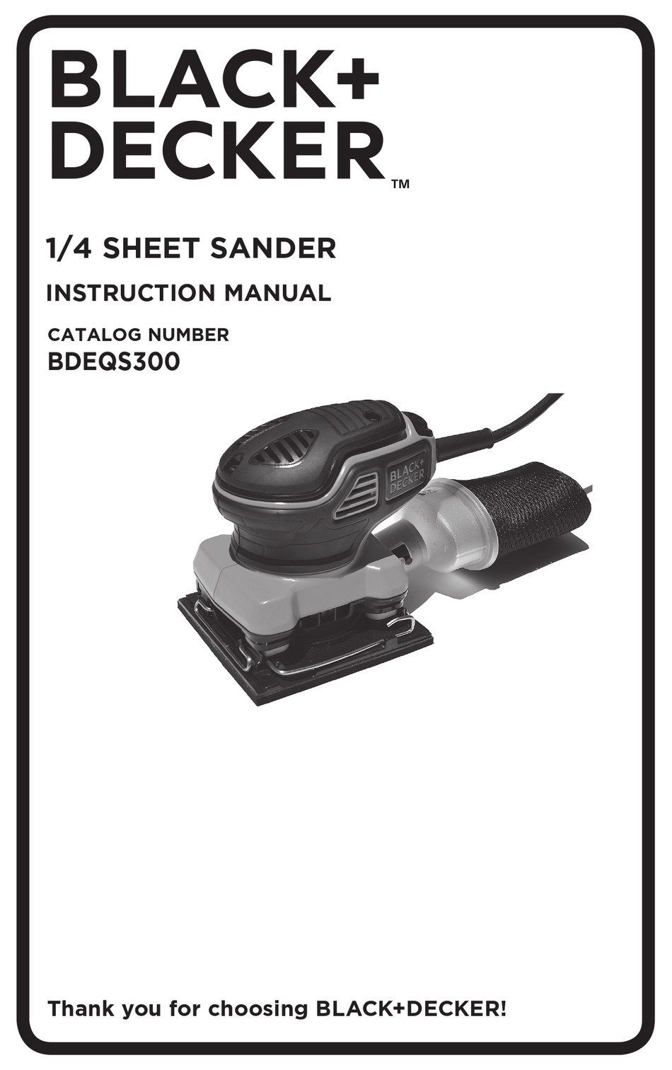 BLACK & DECKER BDEQS300 INSTRUCTION MANUAL Pdf Download ManualsLib