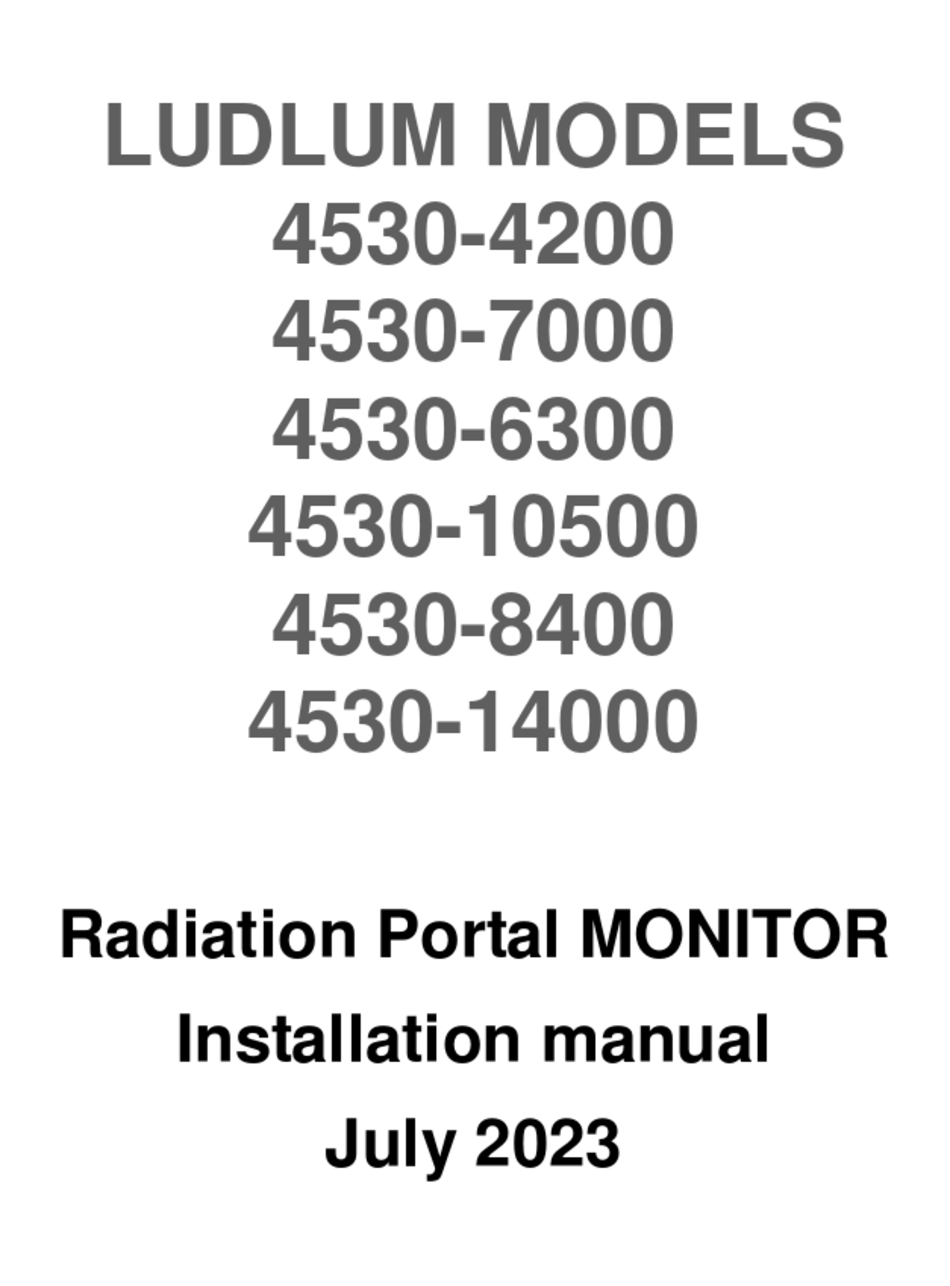 LUDLUM MEASUREMENTS 45304200 INSTALLATION MANUAL Pdf Download ManualsLib