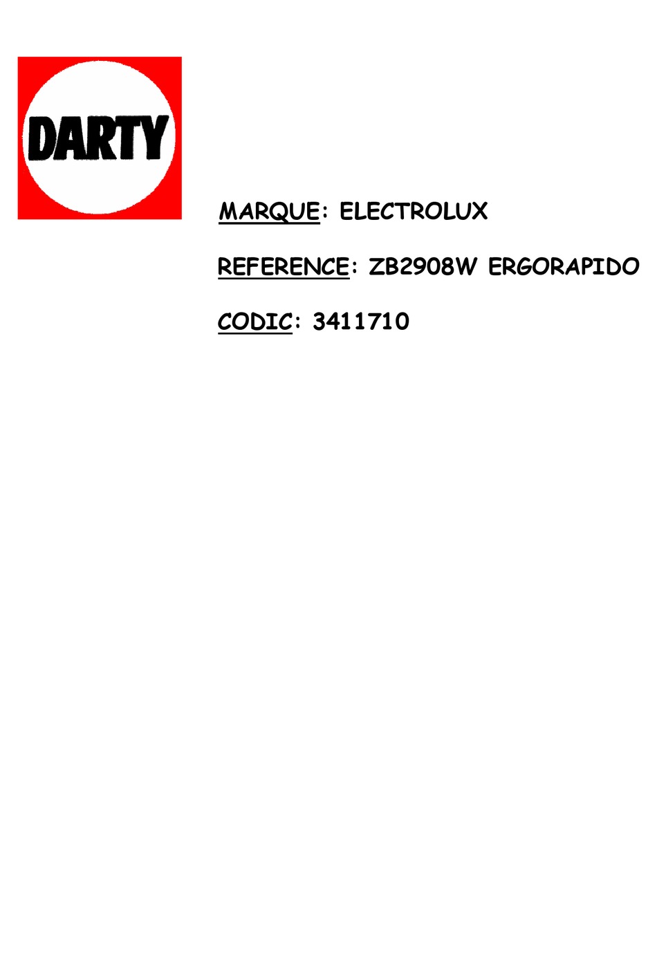 ELECTROLUX ERGORAPIDO ZB2908W MANUAL Pdf Download ManualsLib